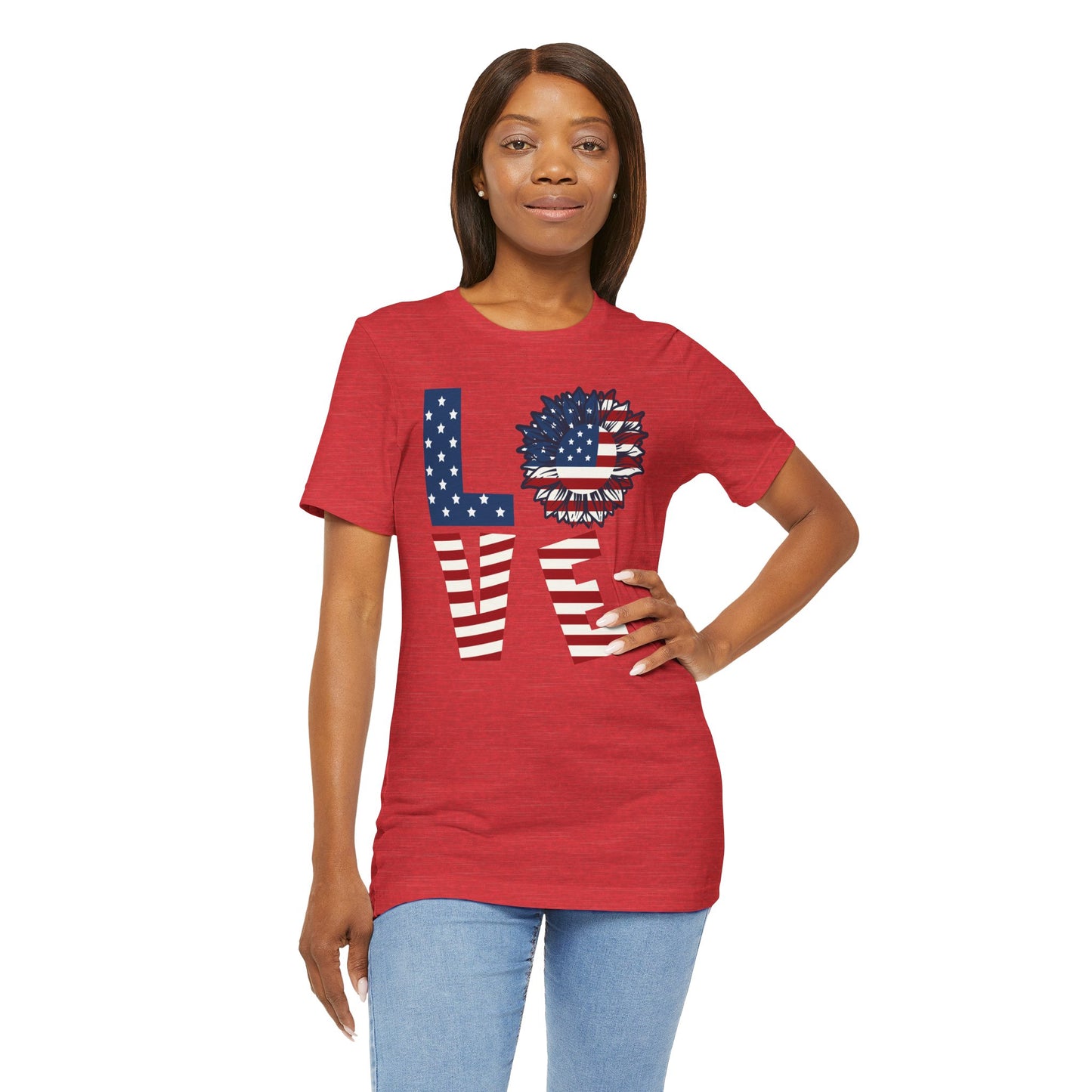 Patriotic Sunflower “Love” Unisex T-Shirt