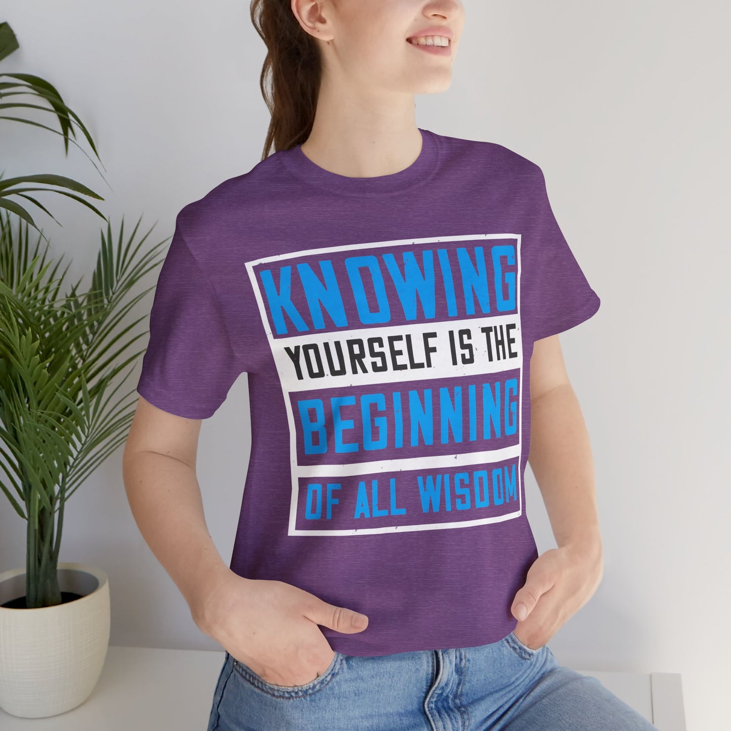 “Knowing Yourself Is the Beginning of All Wisdom” Unisex T-Shirt