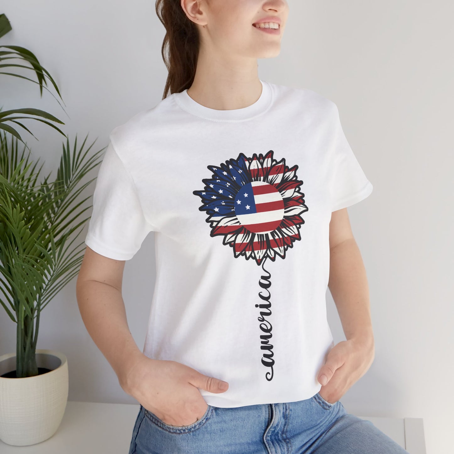 Patriotic Sunflower “America” Unisex T-Shirt