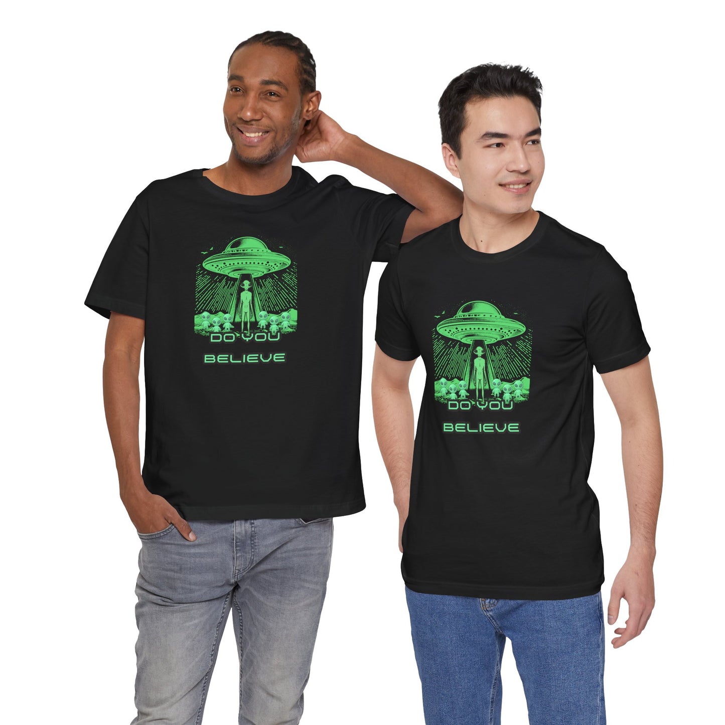 UFO Believer Tee - Fun Unisex Jersey T-Shirt for Sci Fi Enthusiasts