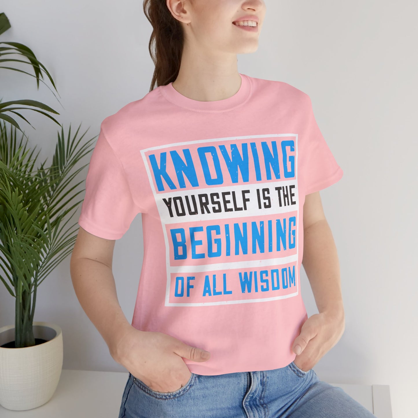 “Knowing Yourself Is the Beginning of All Wisdom” Unisex T-Shirt