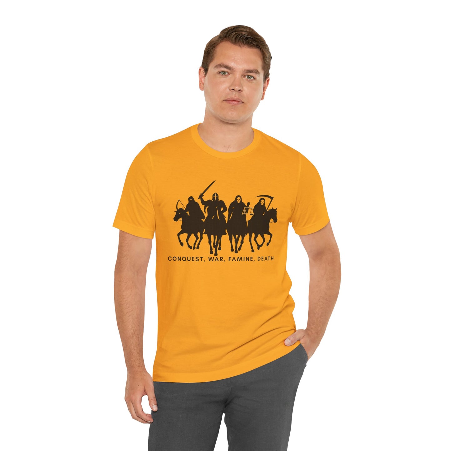 “Four Horsemen: Conquest, War, Famine, Death” Unisex T-Shirt