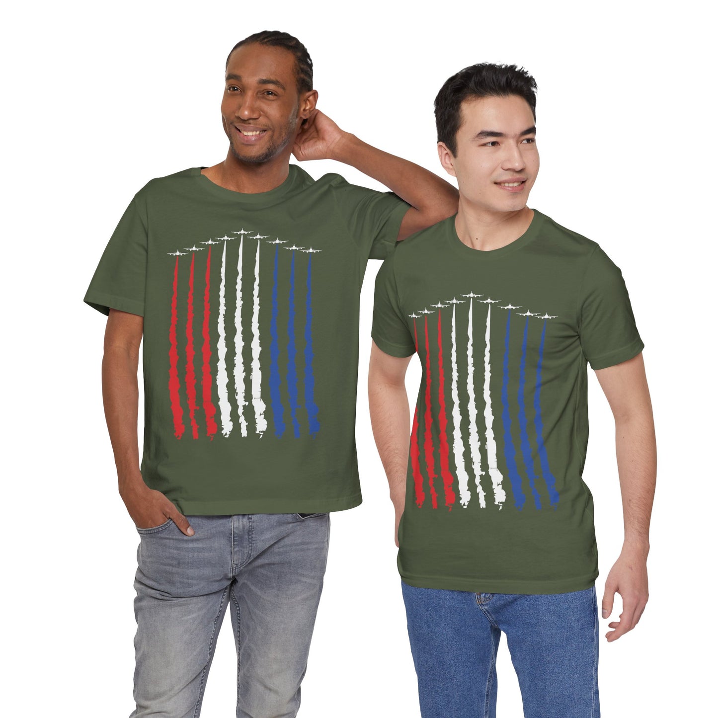 “Red, White, Blue Air Force Flyover” Unisex T-Shirt