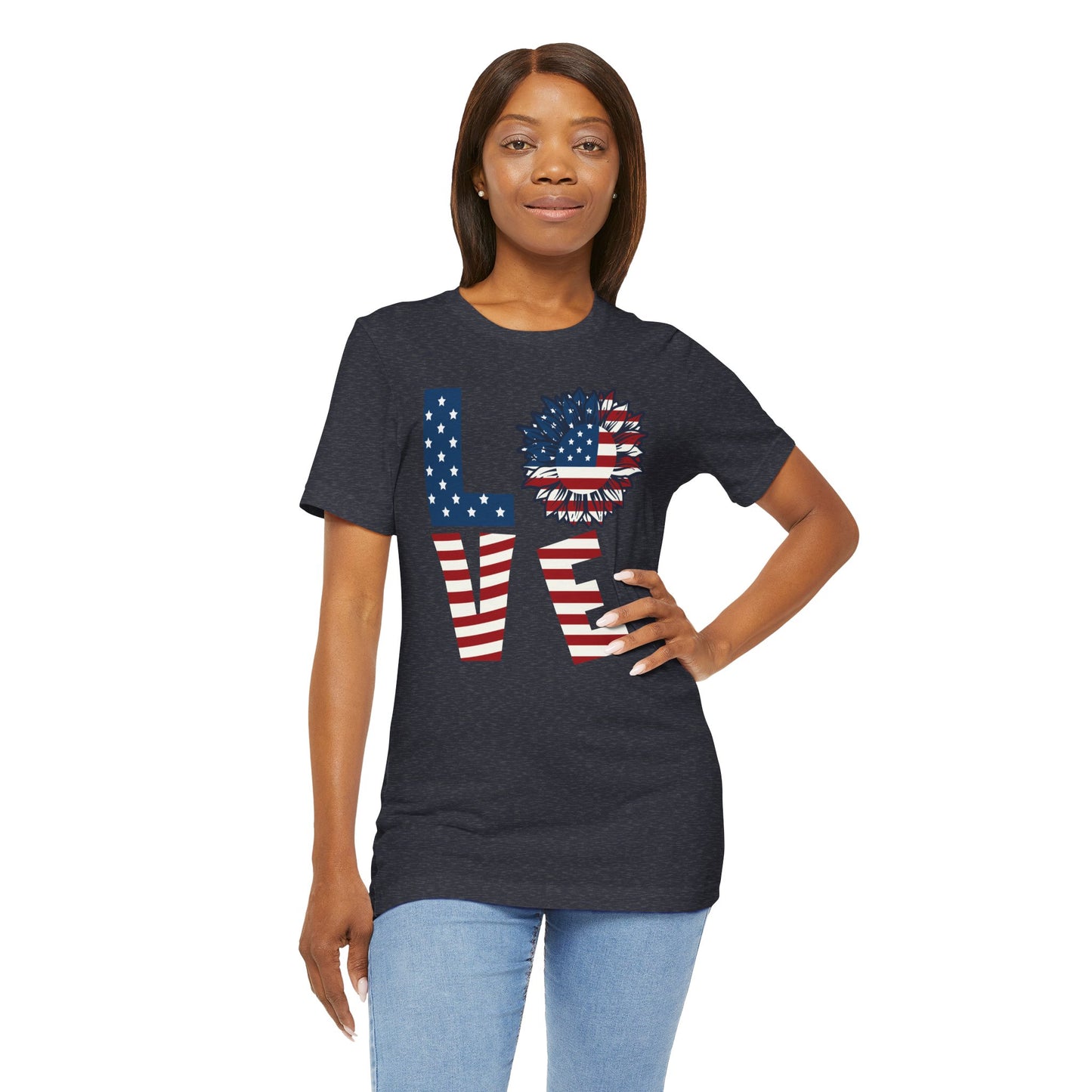 Patriotic Sunflower “Love” Unisex T-Shirt