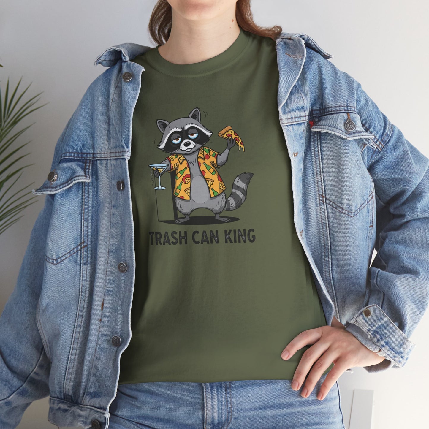 Trash Can King T‑Shirt — Funny Raccoon