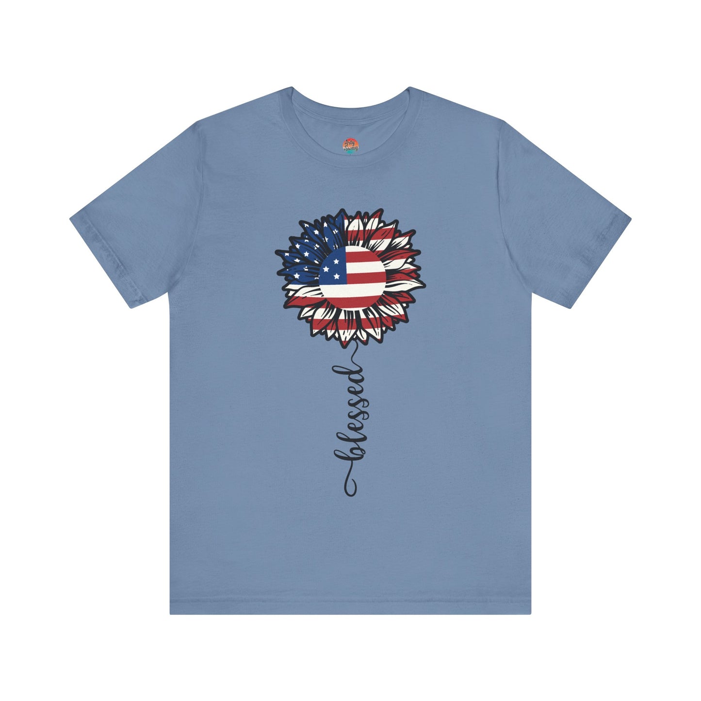 Patriotic Sunflower “Blessed” Unisex T-Shirt