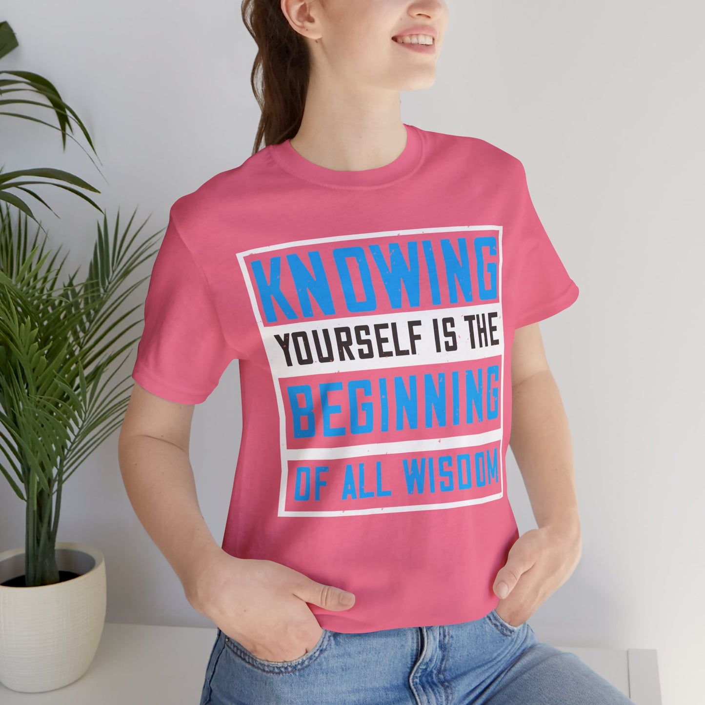 “Knowing Yourself Is the Beginning of All Wisdom” Unisex T-Shirt