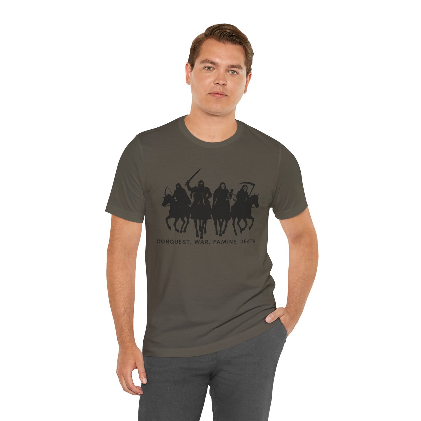 “Four Horsemen: Conquest, War, Famine, Death” Unisex T-Shirt