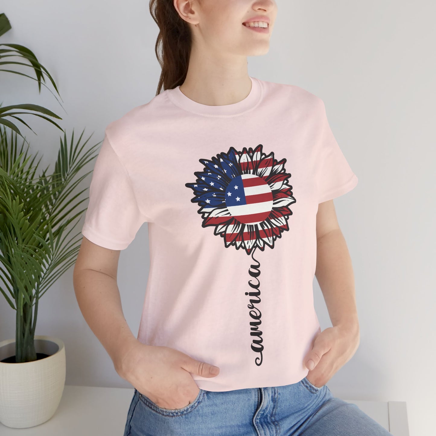 Patriotic Sunflower “America” Unisex T-Shirt