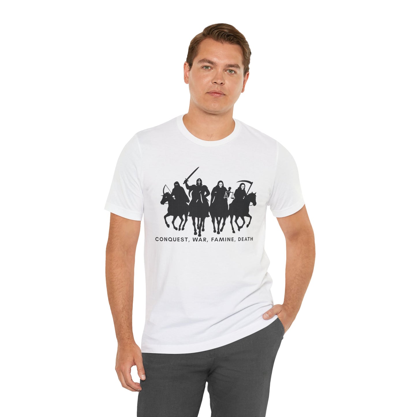 “Four Horsemen: Conquest, War, Famine, Death” Unisex T-Shirt